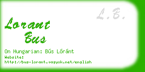 lorant bus business card